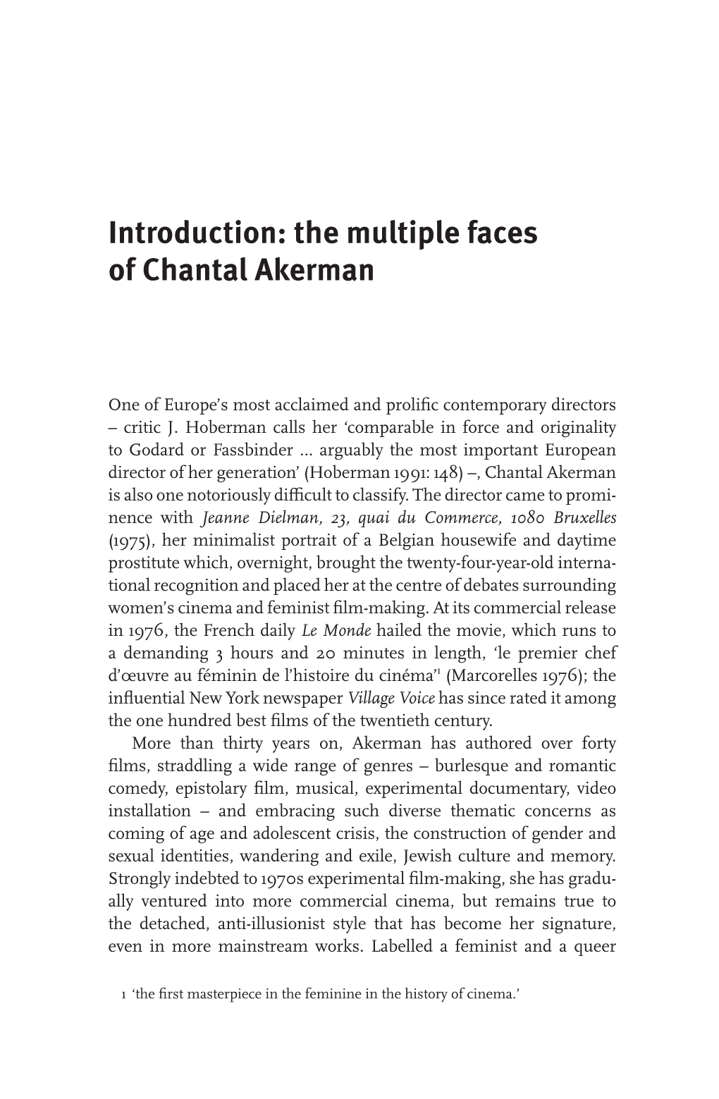 The Multiple Faces of Chantal Akerman