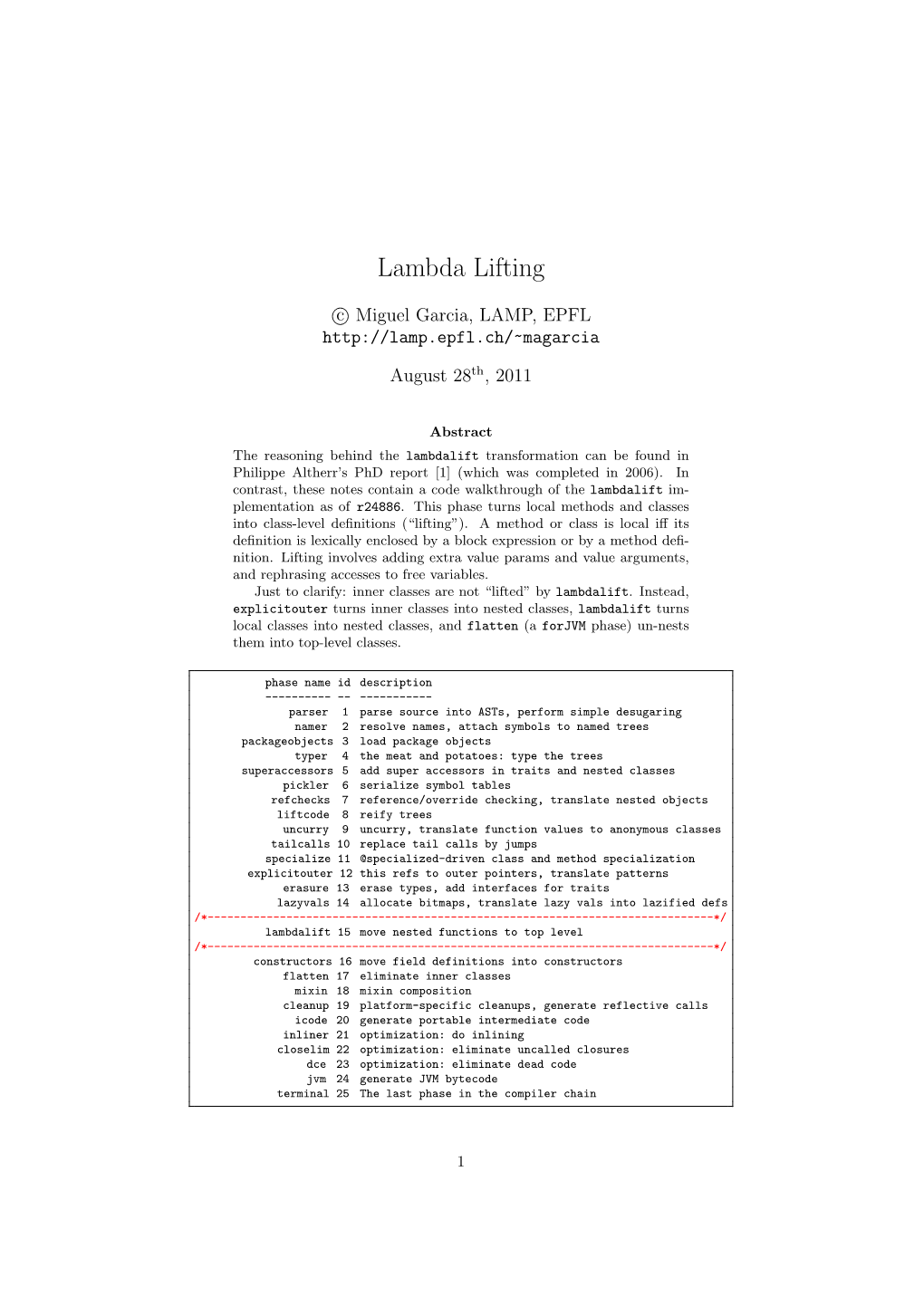 Lambda Lifting