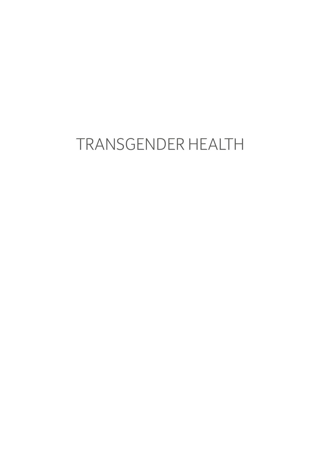 TRANSGENDER HEALTH of Related Interest