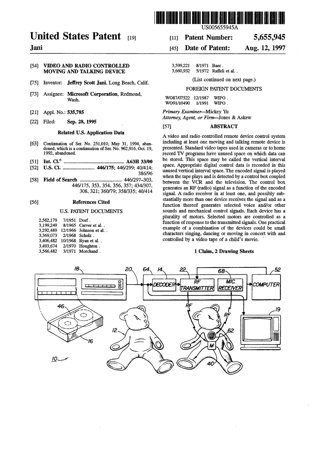 United States Patent (19) 11 Patent Number: 5,655,945 Jani 45 Date of Patent: Aug