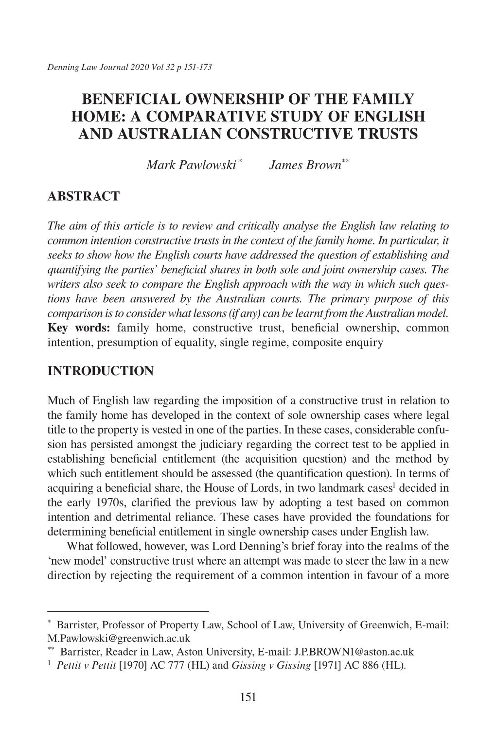 A Comparative Study of English and Australian Constructive Trusts