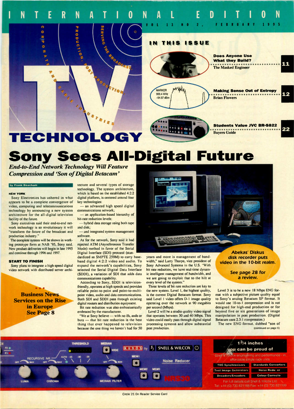 Sony Sees All-Digital Future End-To-End Network Technology Will Feature Compression and 'Son of Digital Betacam'