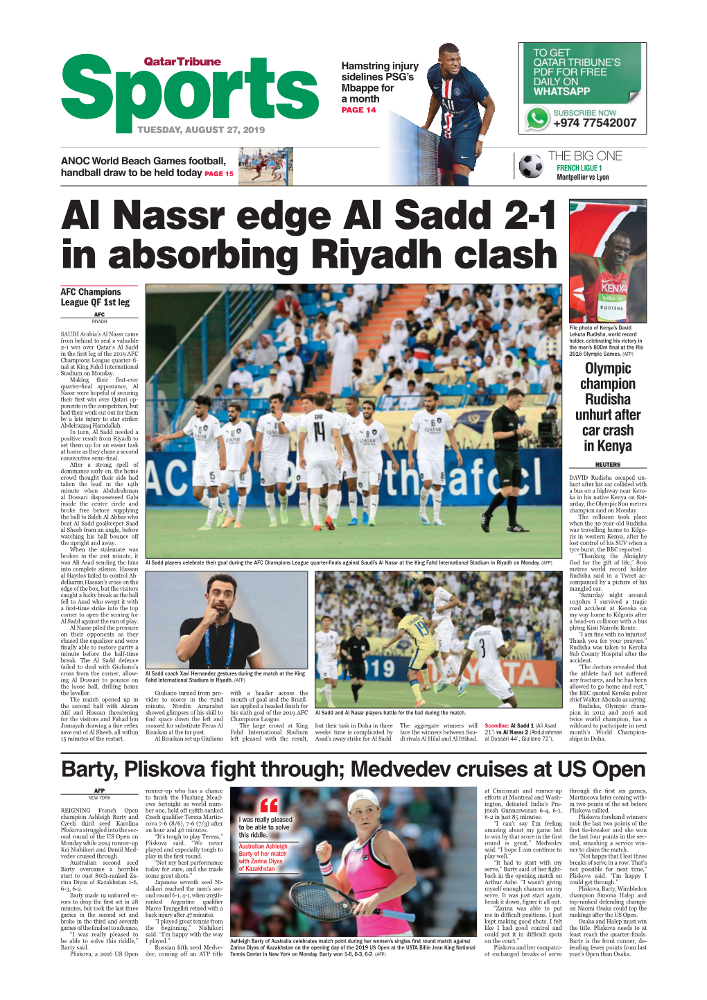 Al Nassr Edge Al Sadd 2-1 in Absorbing Riyadh Clash