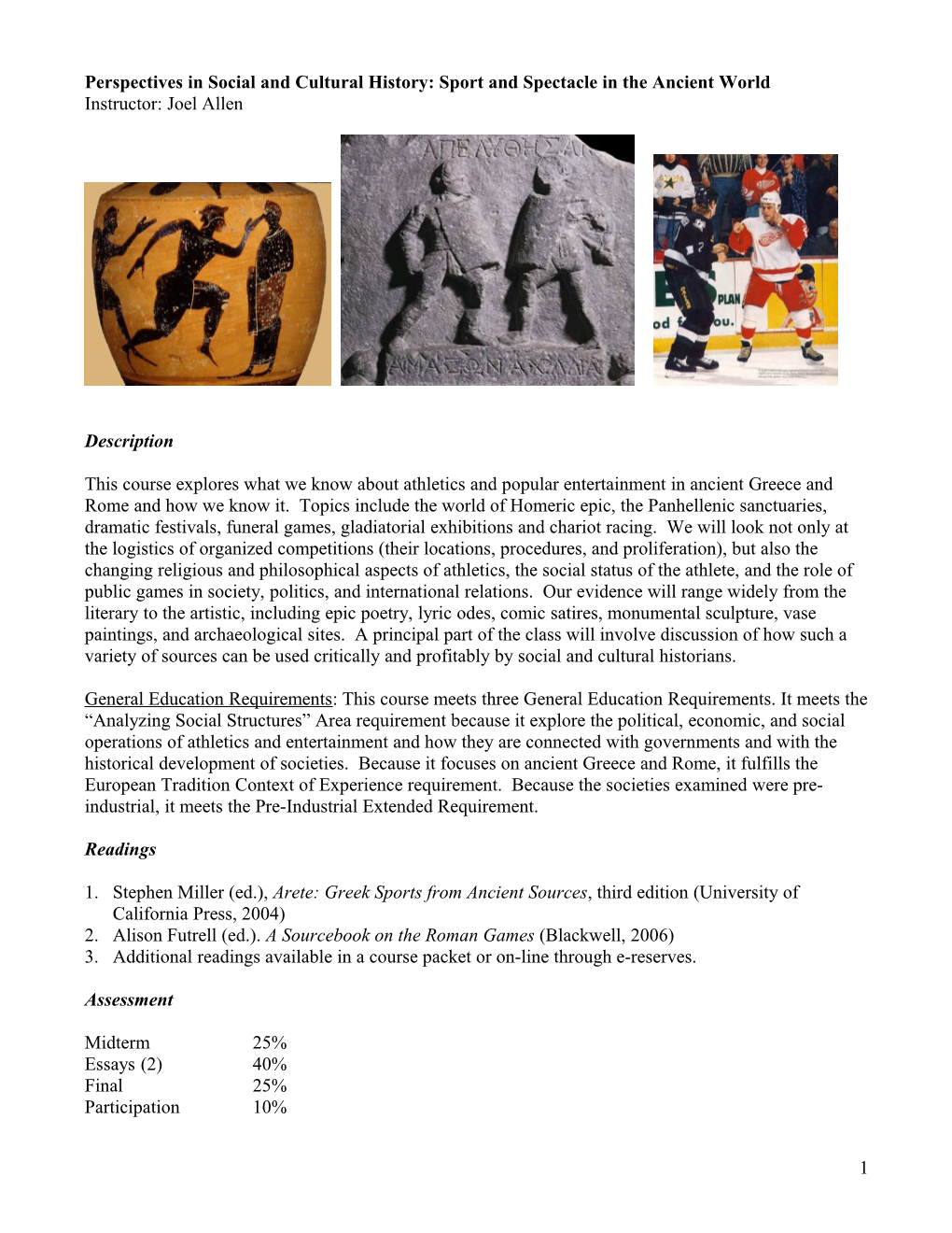 Perspectives in Social and Cultural History: Sport and Spectacle in the Ancient World