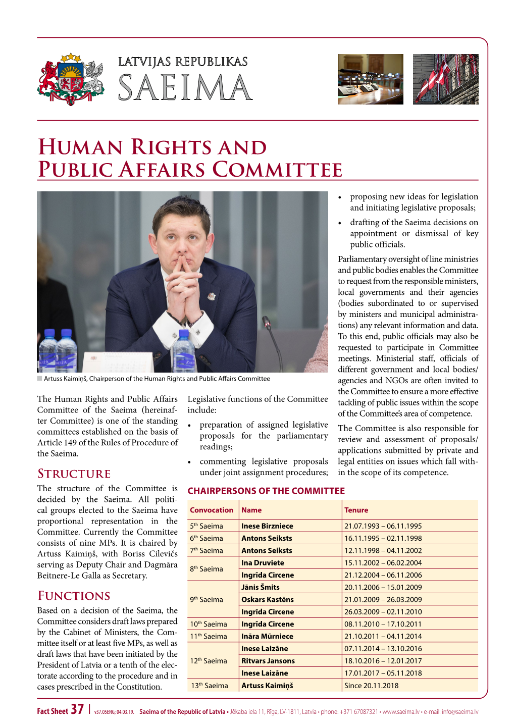 Human Rights and Public Affairs Committee