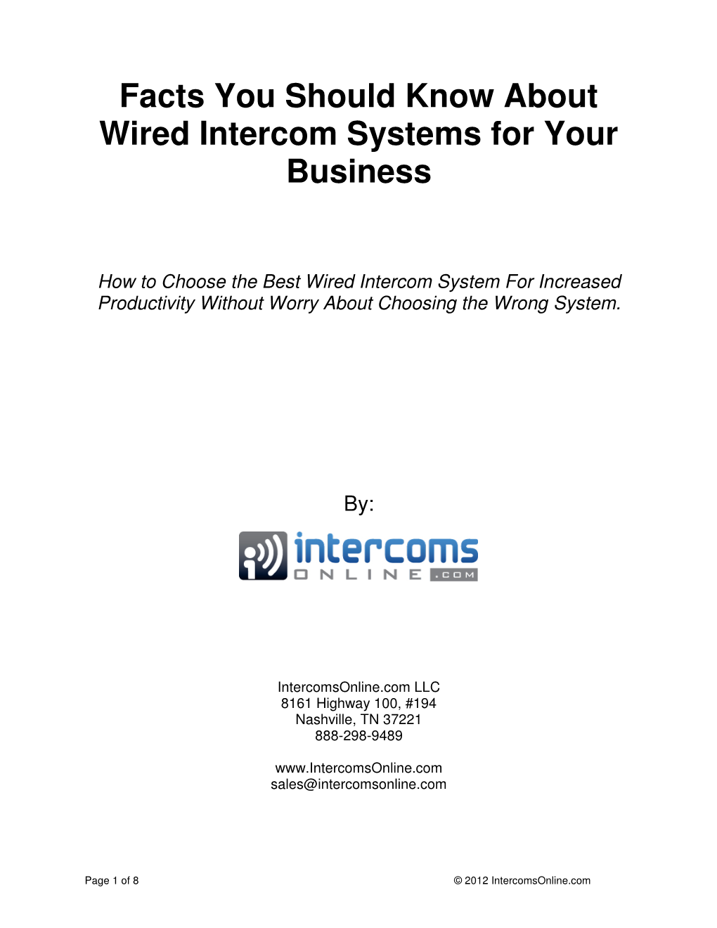 Facts You Should Know About Wired Intercom Systems for Your Business