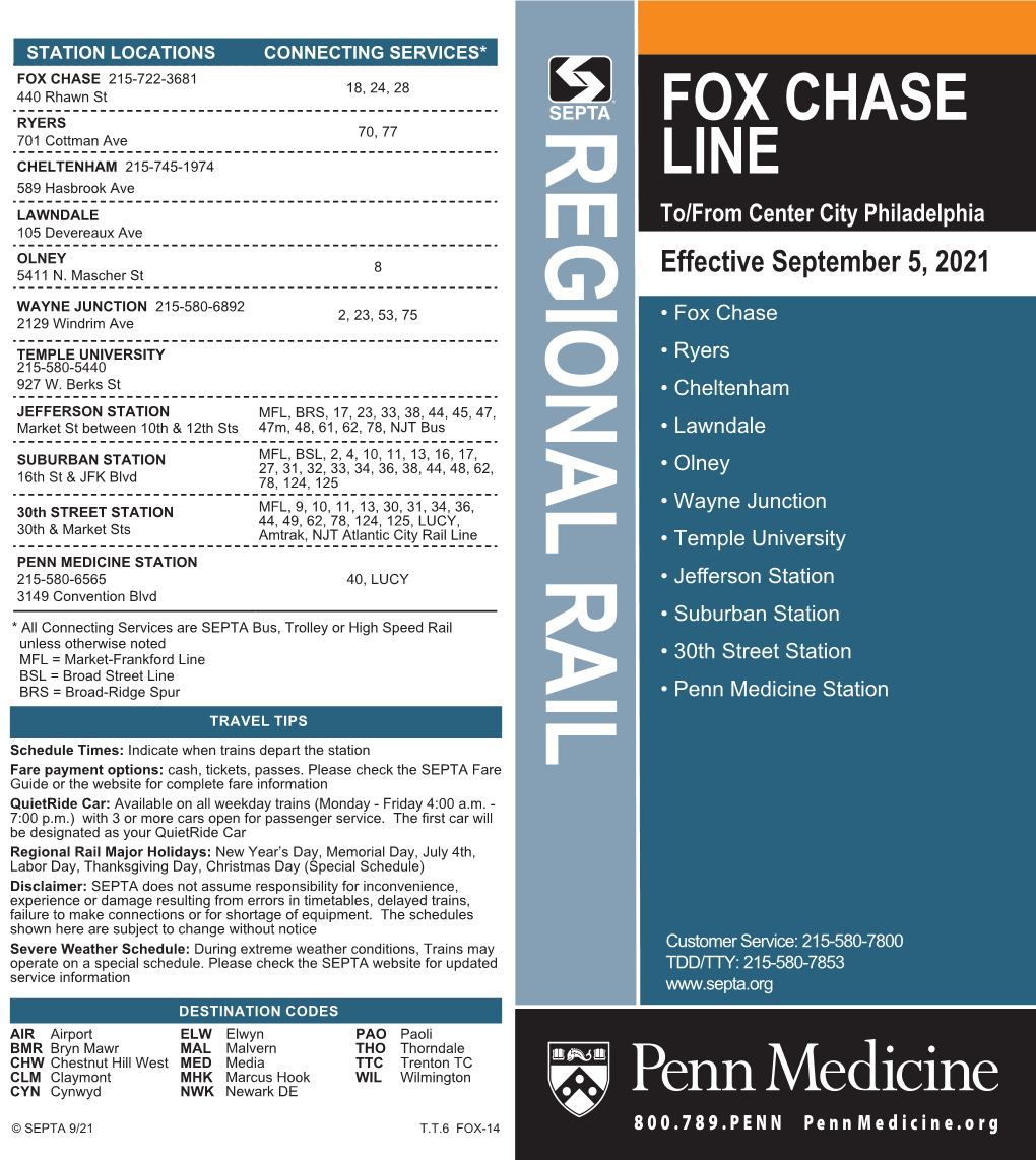 REGIONAL RAIL • Fox Chase