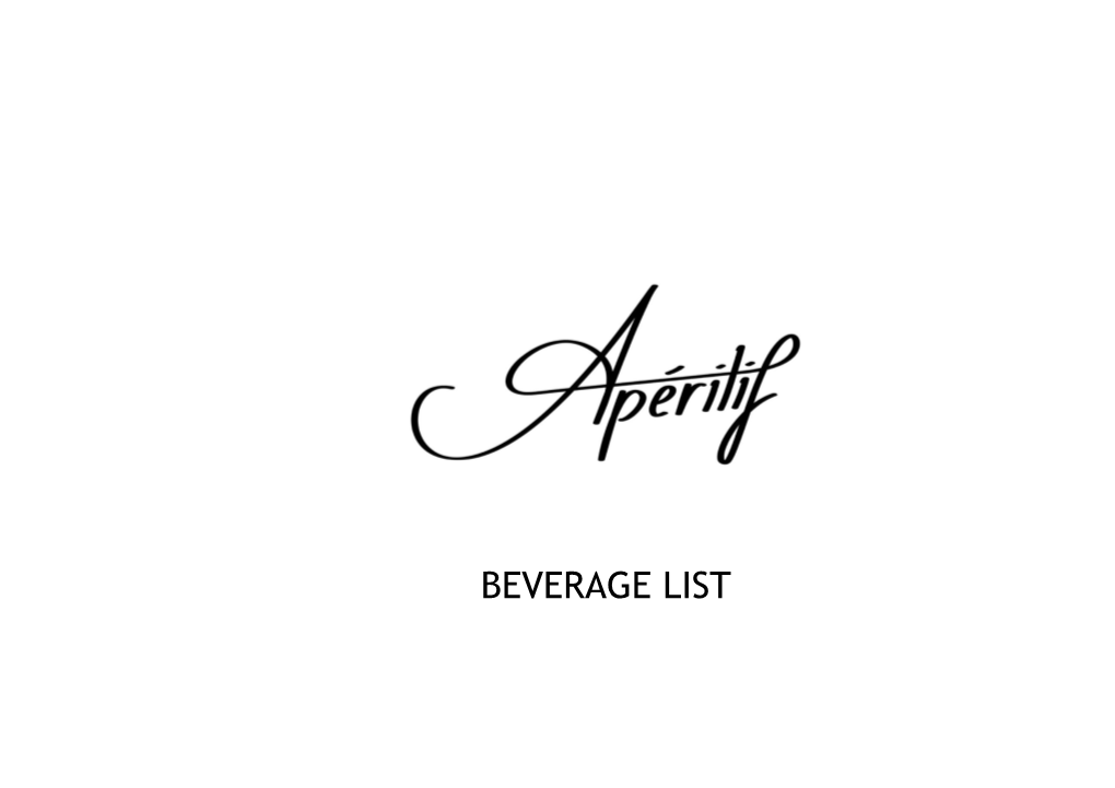 Beverage List