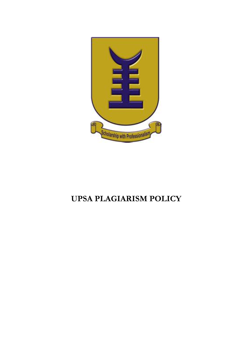 Upsa Plagiarism Policy