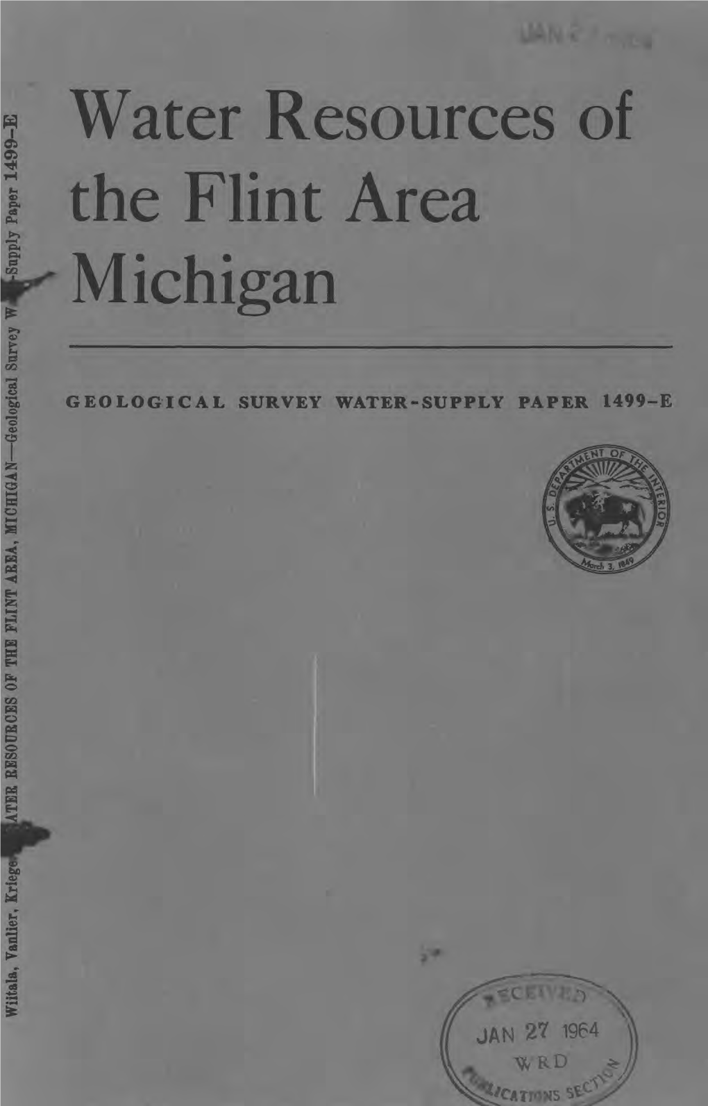 I Water Resources of the Flint Area Michigan