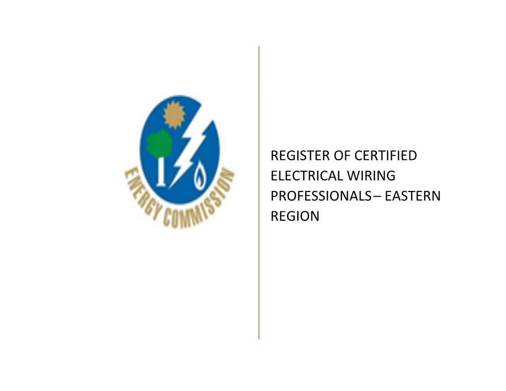 Register of Certified Electrical Wiring Professionals– Eastern Region