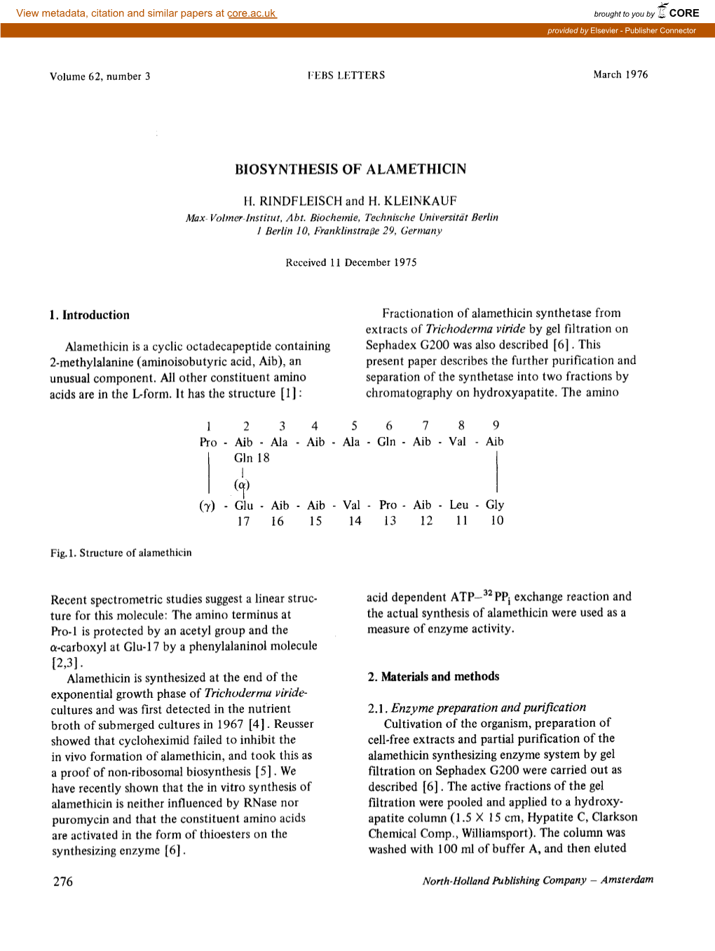 Biosynthesis of Alamethicin [2,31