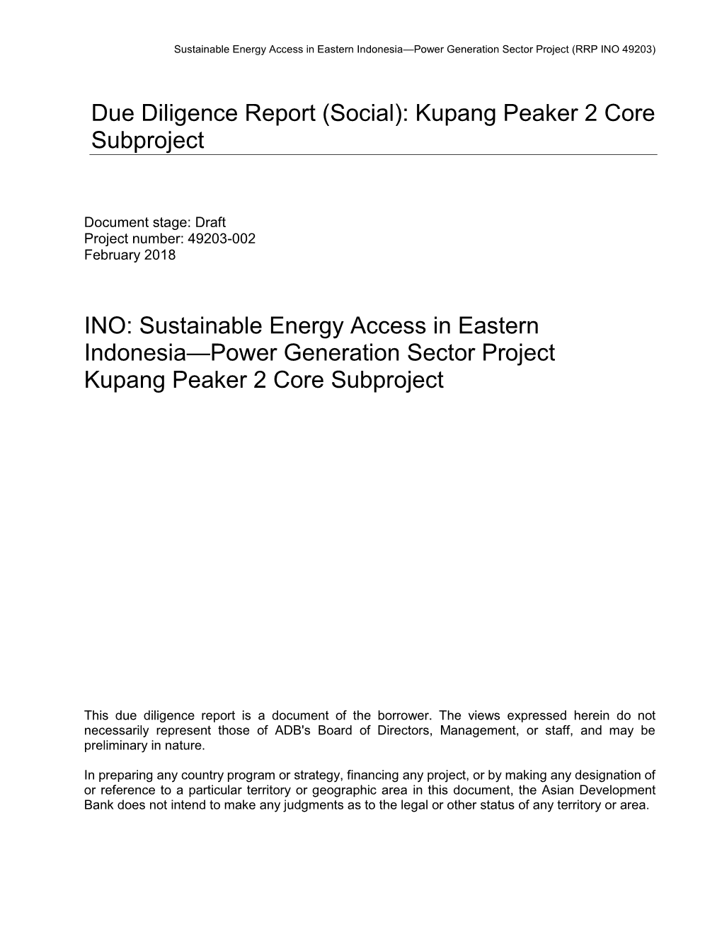 49203-002: Sustainable Energy Access in Eastern Indonesia