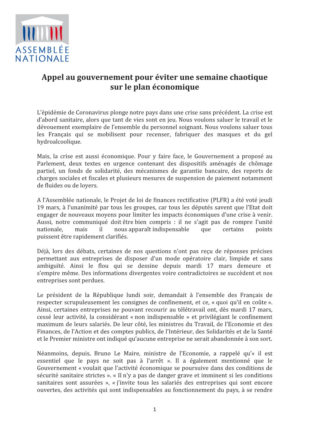 Appel Au Gouvernement Pour Éviter Une Semaine Chaotique Sur Le Plan Économique