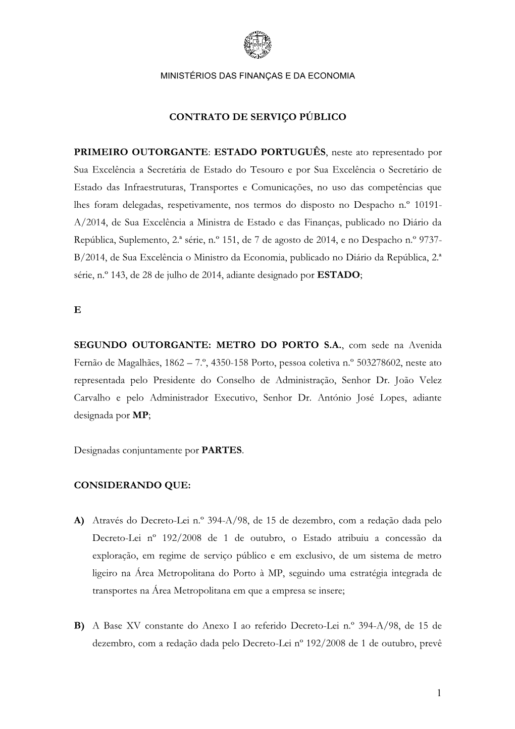 Contrato De Serviço Público