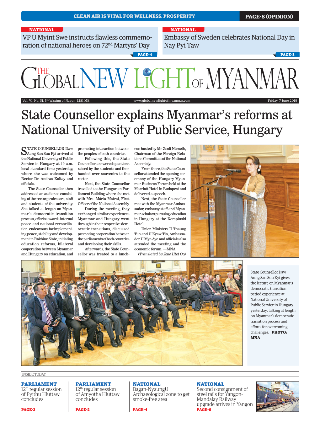 State Counsellor Explains Myanmar's Reforms at National University Of