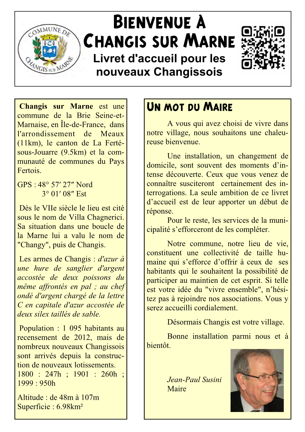 Livret D'accueil Pour Les Nouveaux Changissois