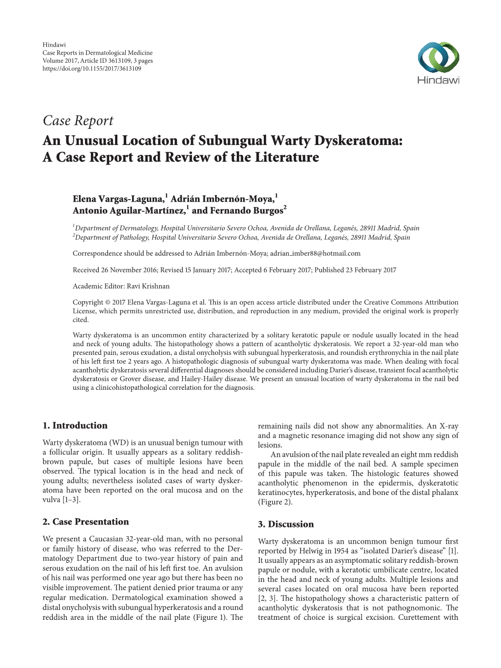 An Unusual Location of Subungual Warty Dyskeratoma: a Case Report and Review of the Literature