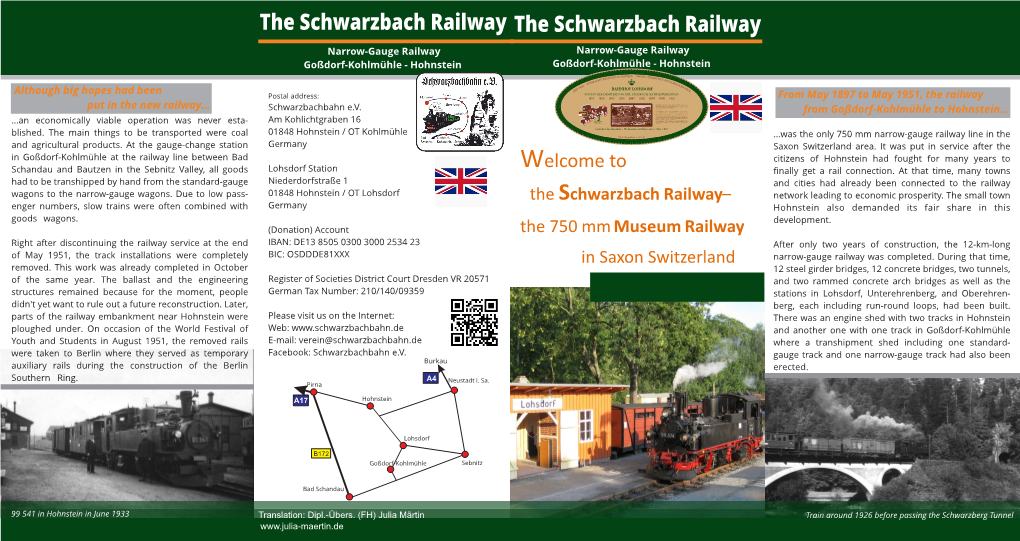The Schwarzbach Railway the Schwarzbach Railway