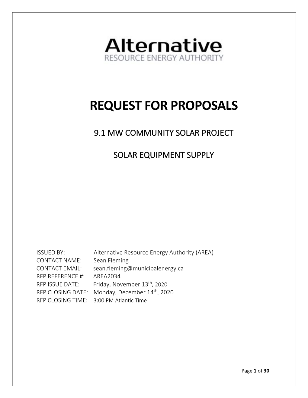 Request for Proposals