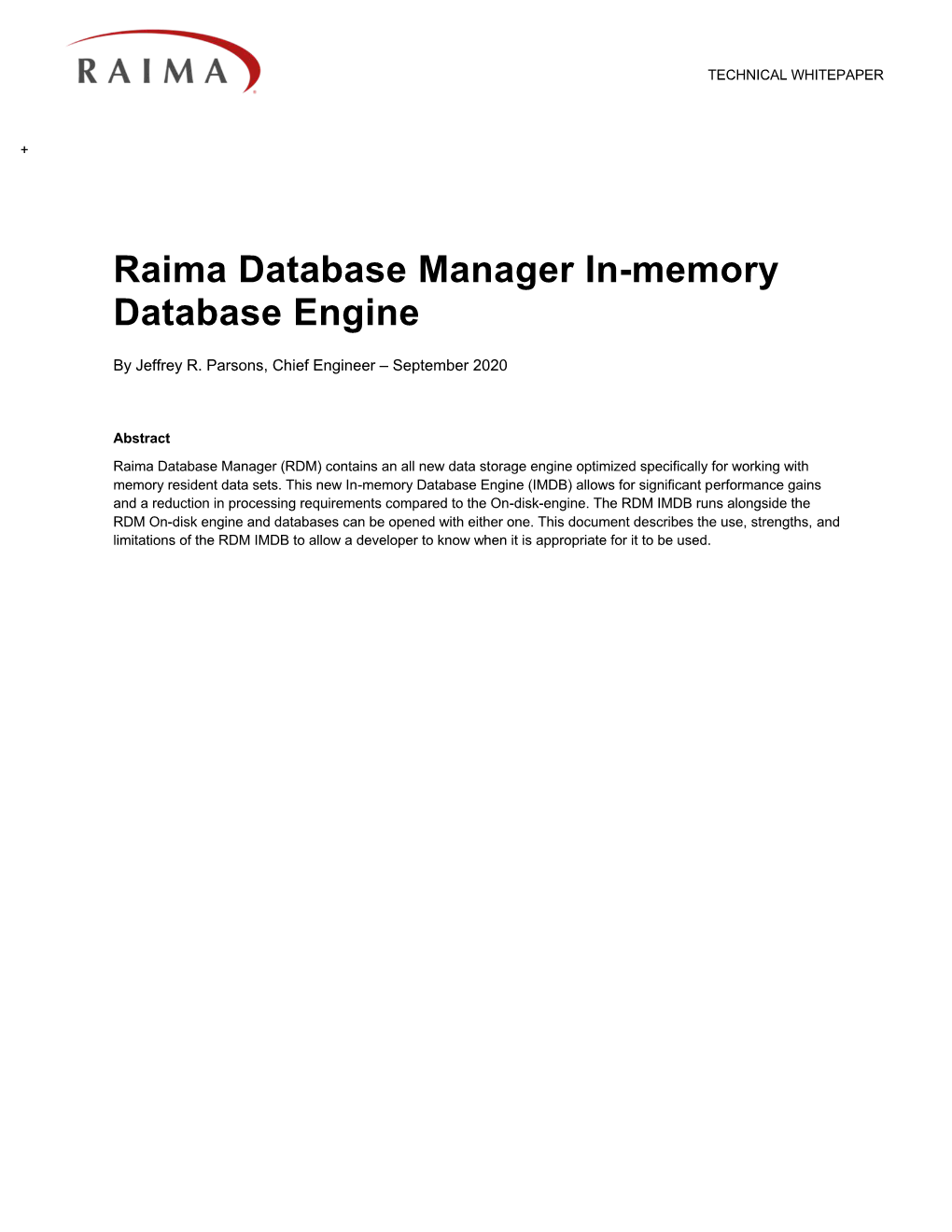 RDM In-Memory Whitepaper