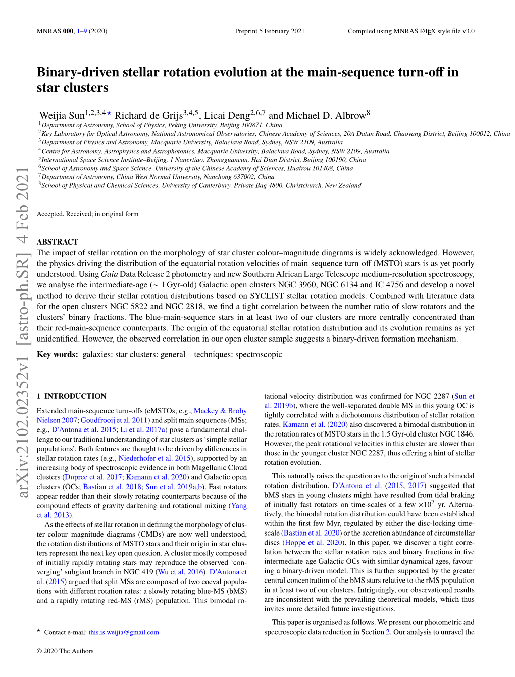 Binary-Driven Stellar Rotation Evolution at the Main-Sequence Turn-Off in Star