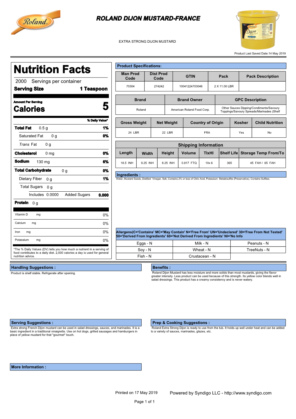 Nutrition Facts 5