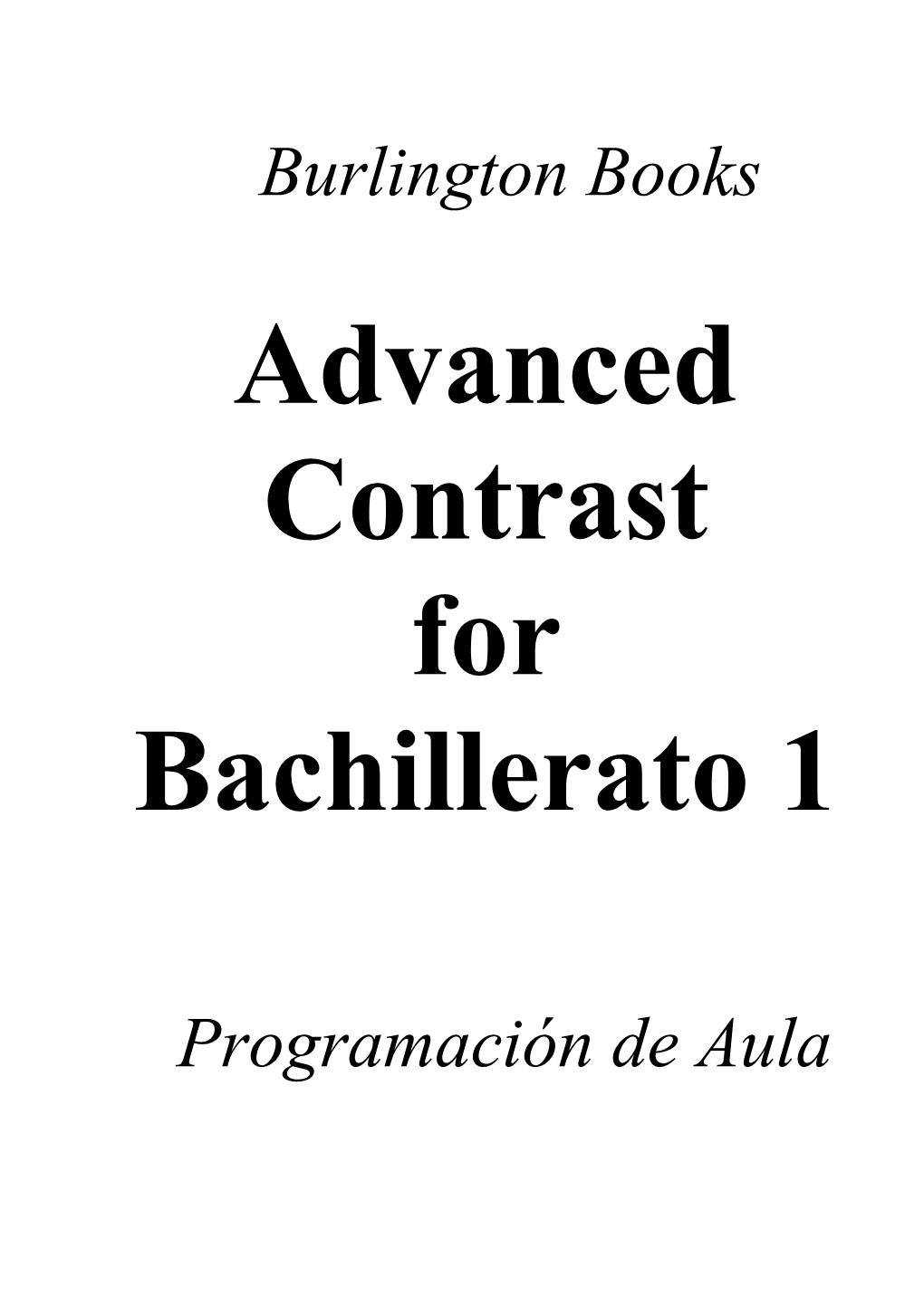 Advanced Contrast 1 Programación De Aula