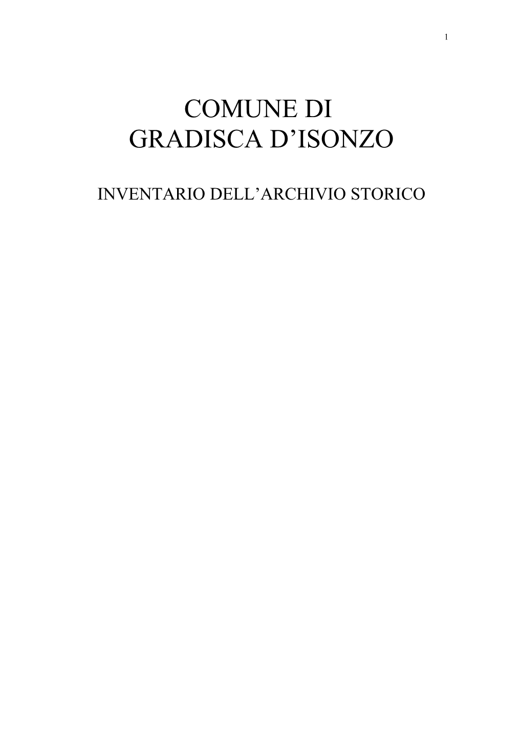 Comune Di Gradisca D'isonzo