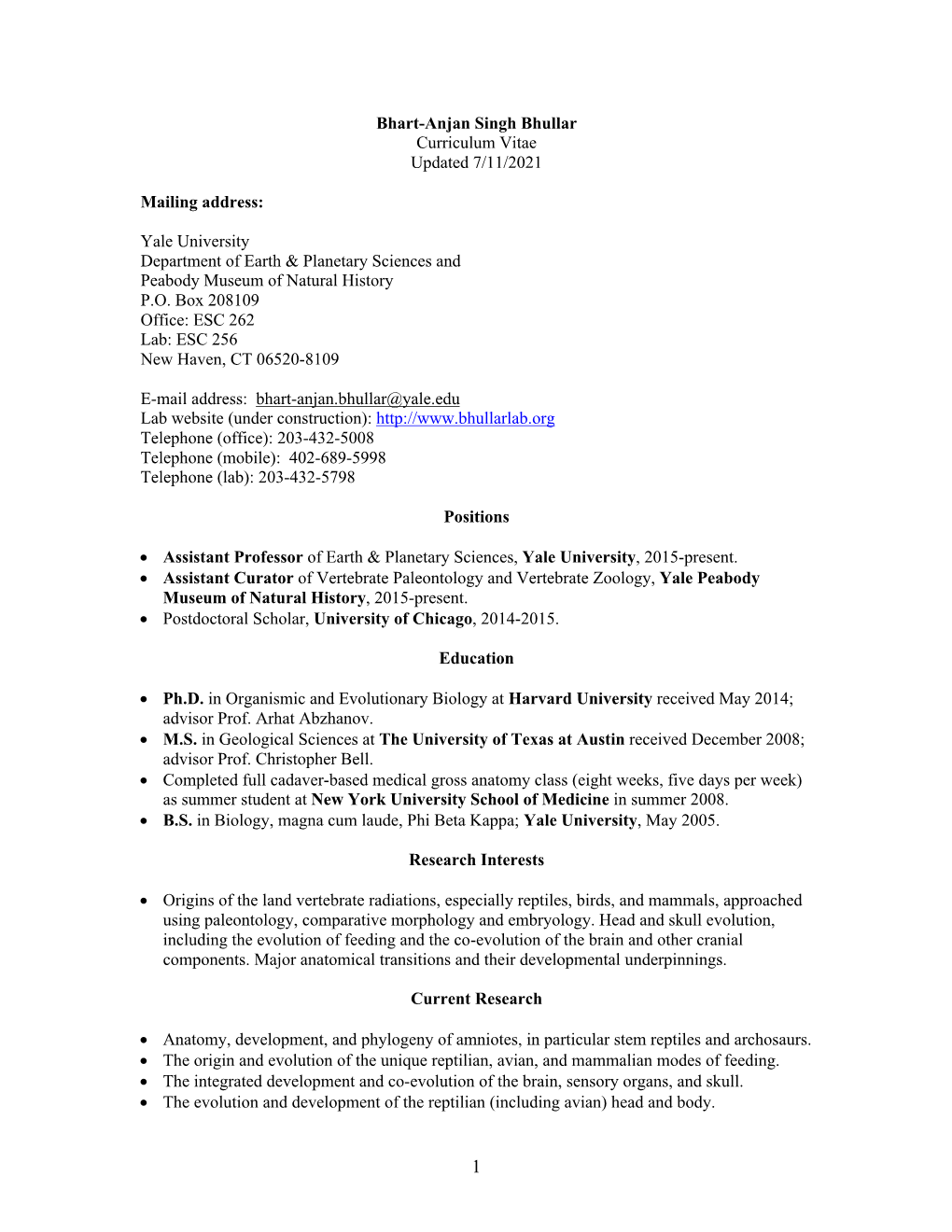 BAS Bhullar CV Website