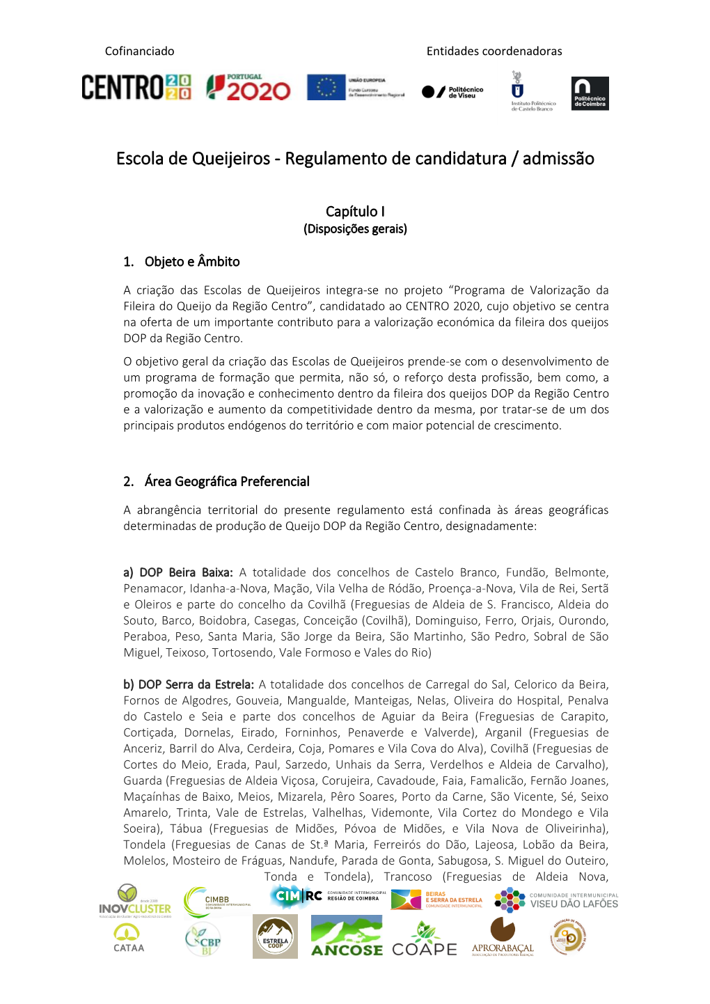 Regulamento De Candidatura / Admissão