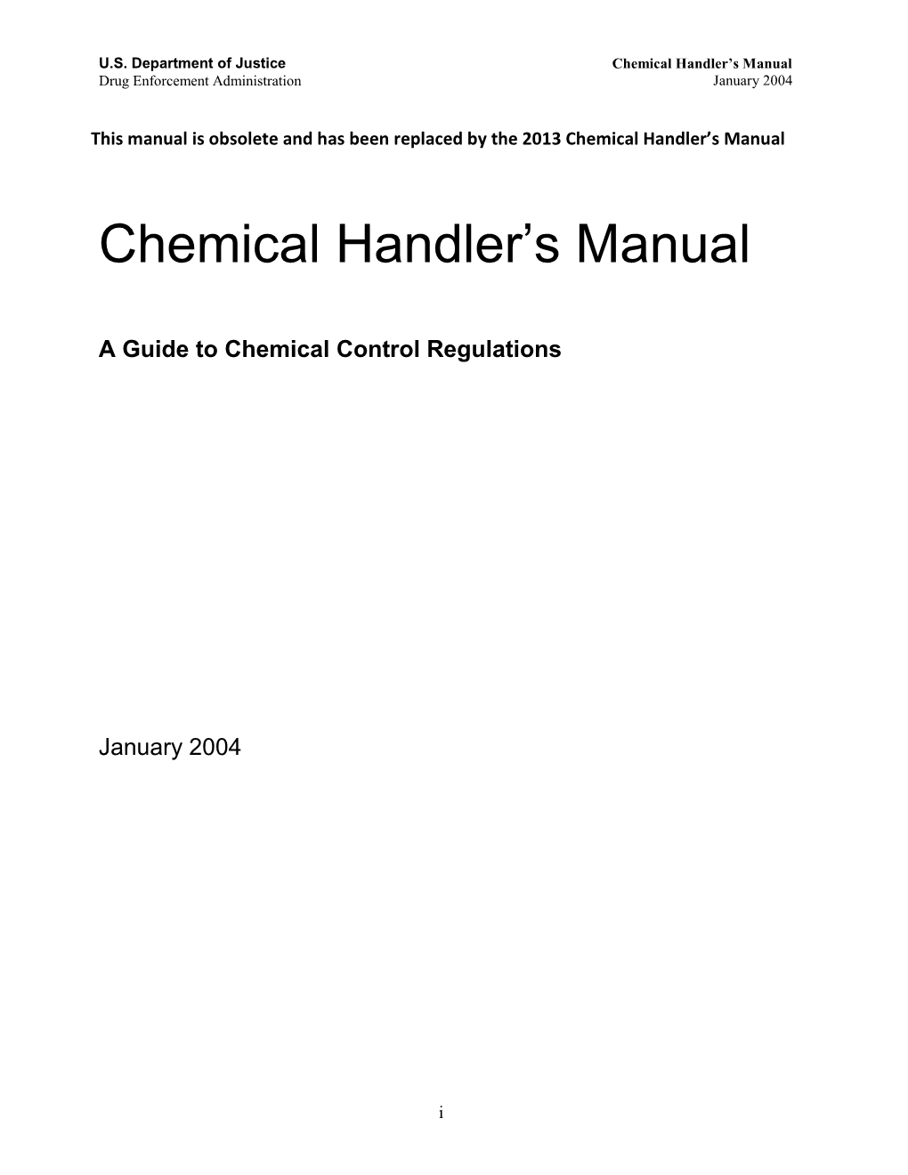 Chemical Handler's Manual