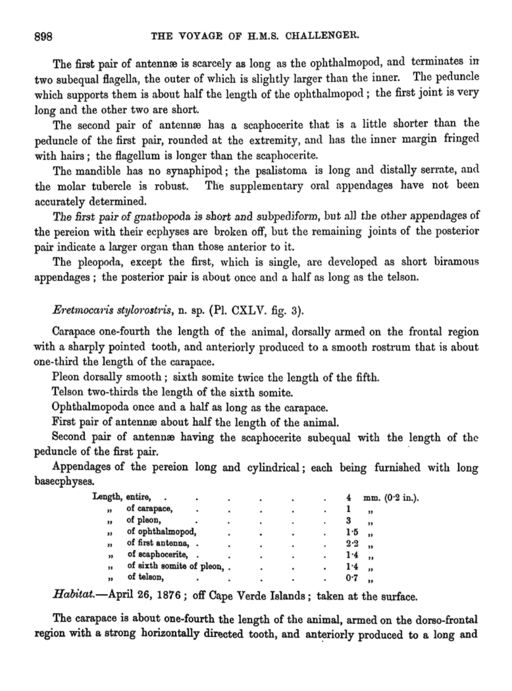 898 the VOYAGE of H.M.S. CHALLENGER. the First Pair Of