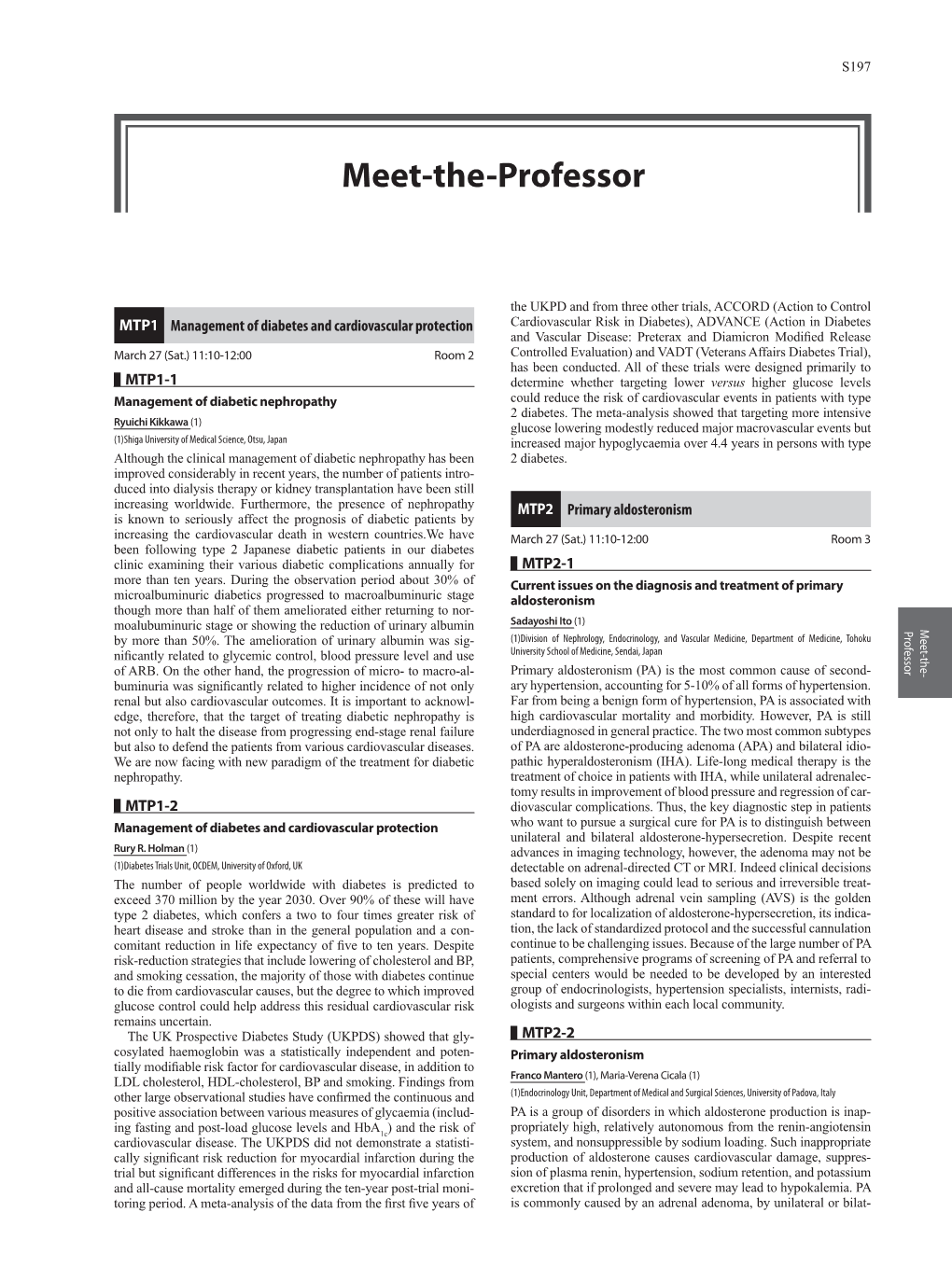 Meet-The-Professor (MTP) S197