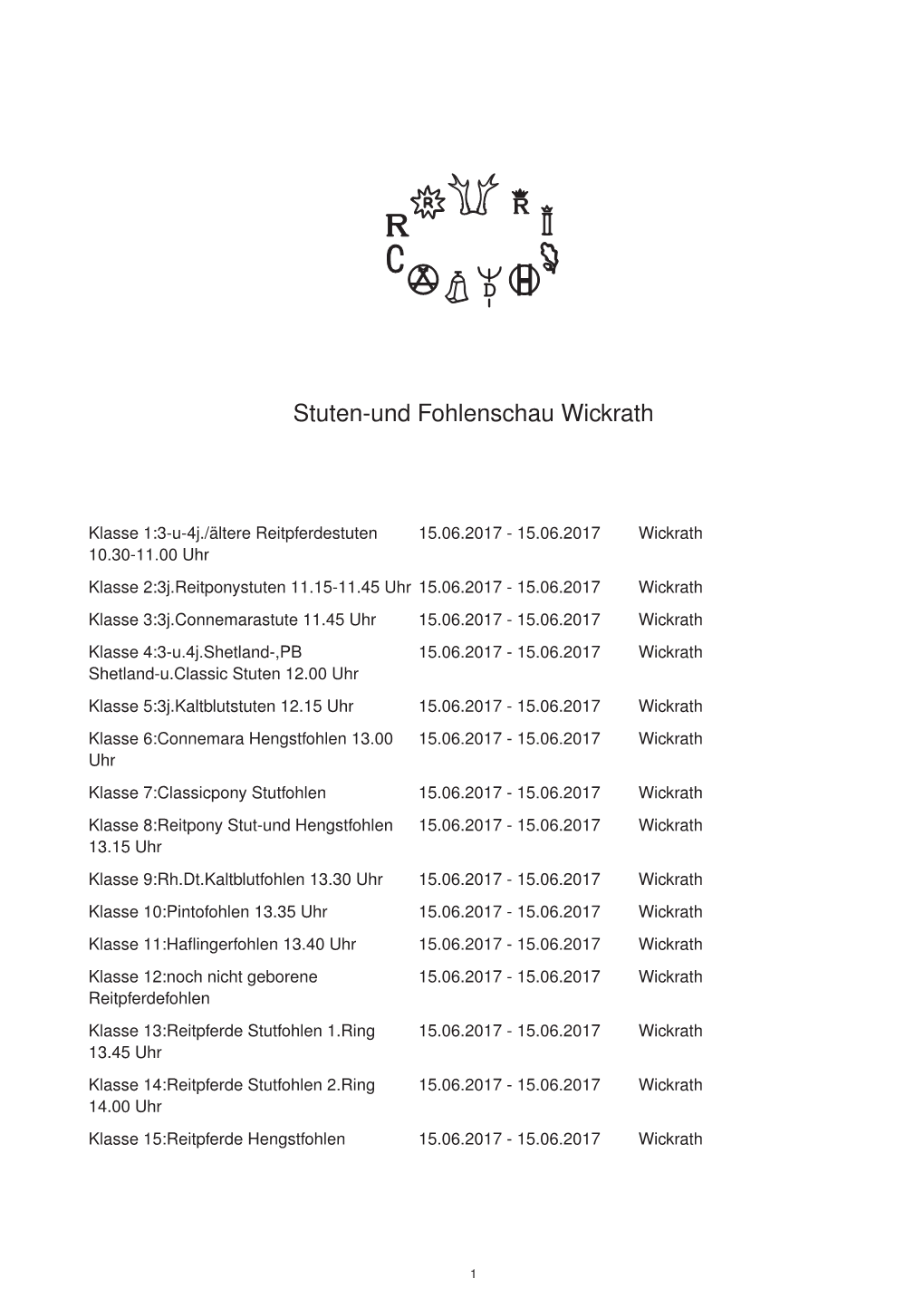 Stuten-Und Fohlenschau Wickrath