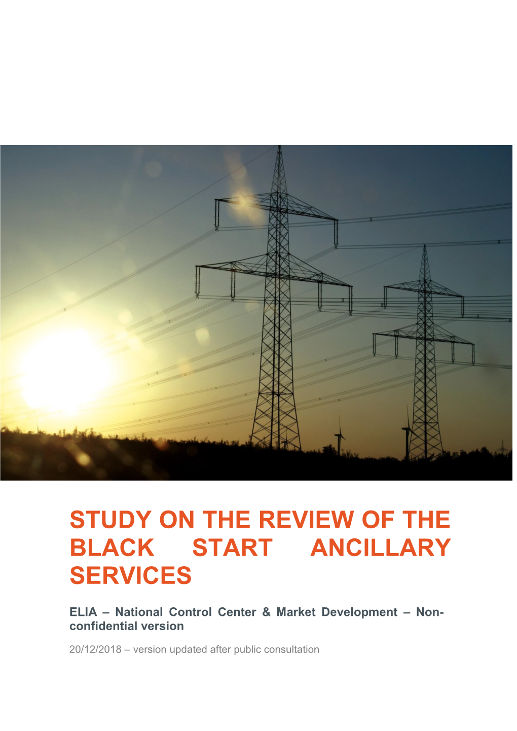 Study on the Review of the Black Start Ancillary Services