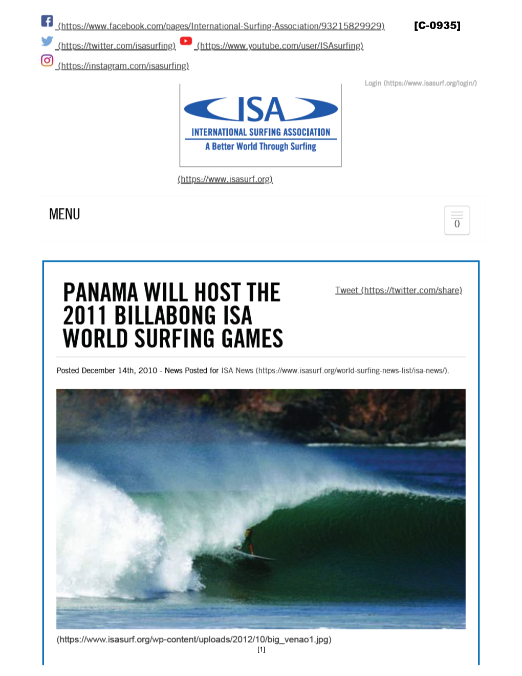 Panama Will Host the 2011 Billabong Isa World Surfing