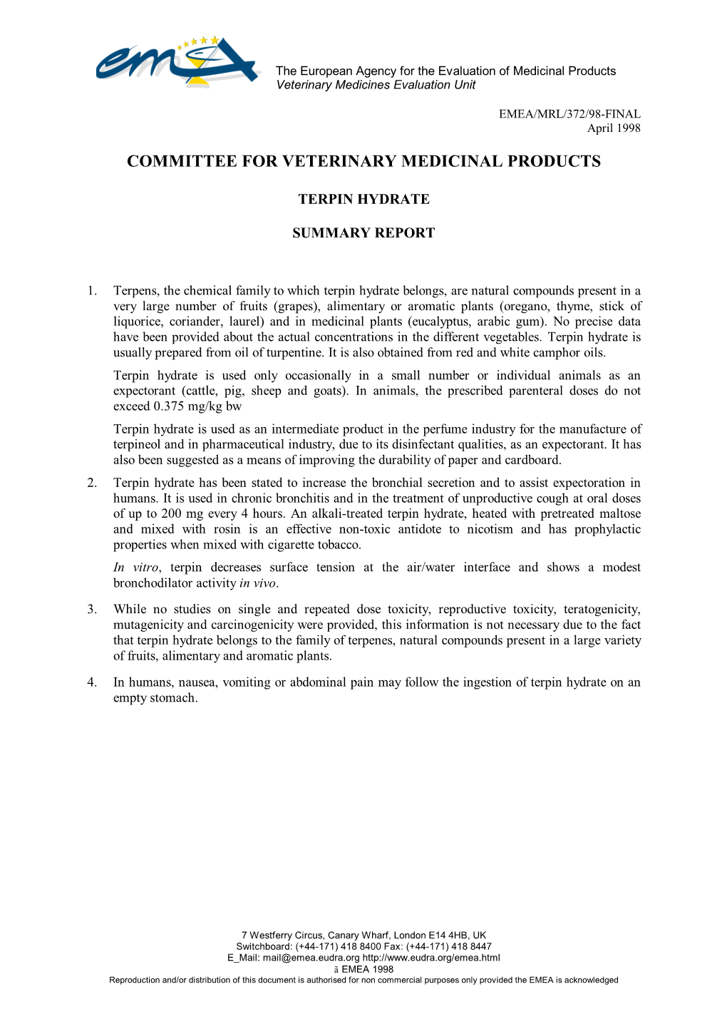 Committee for Veterinary Medicinal Products