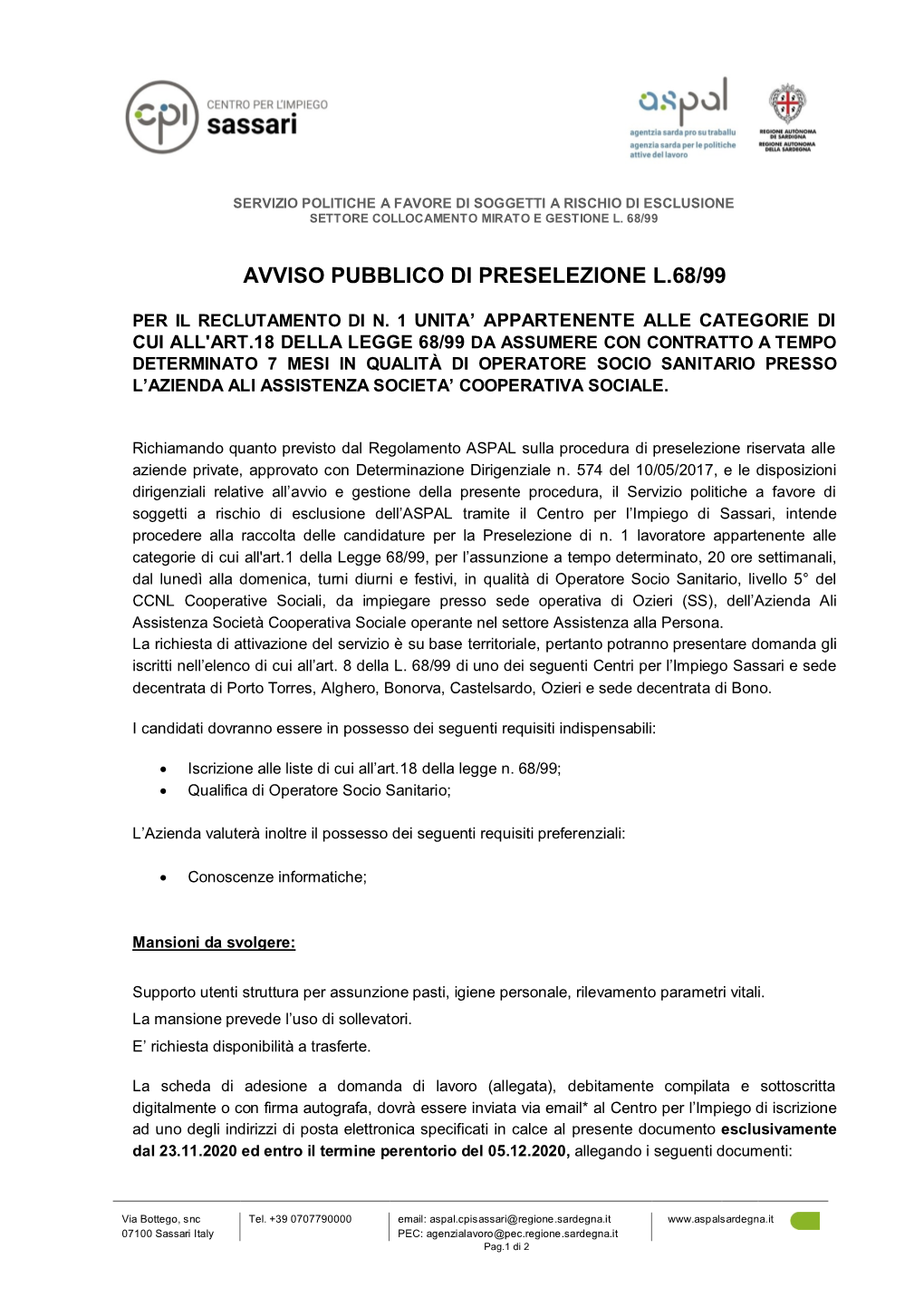 Avviso Azienda