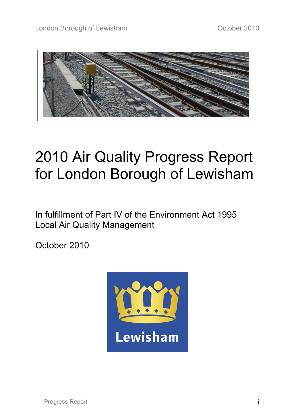 2010 Air Quality Progress Report for London Borough of Lewisham