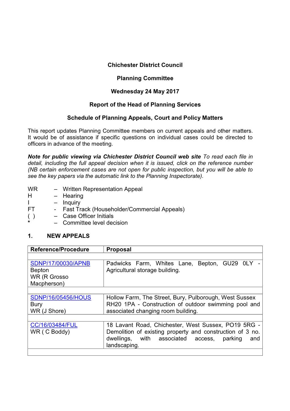 Chichester District Council Planning Committee Wednesday 24 May