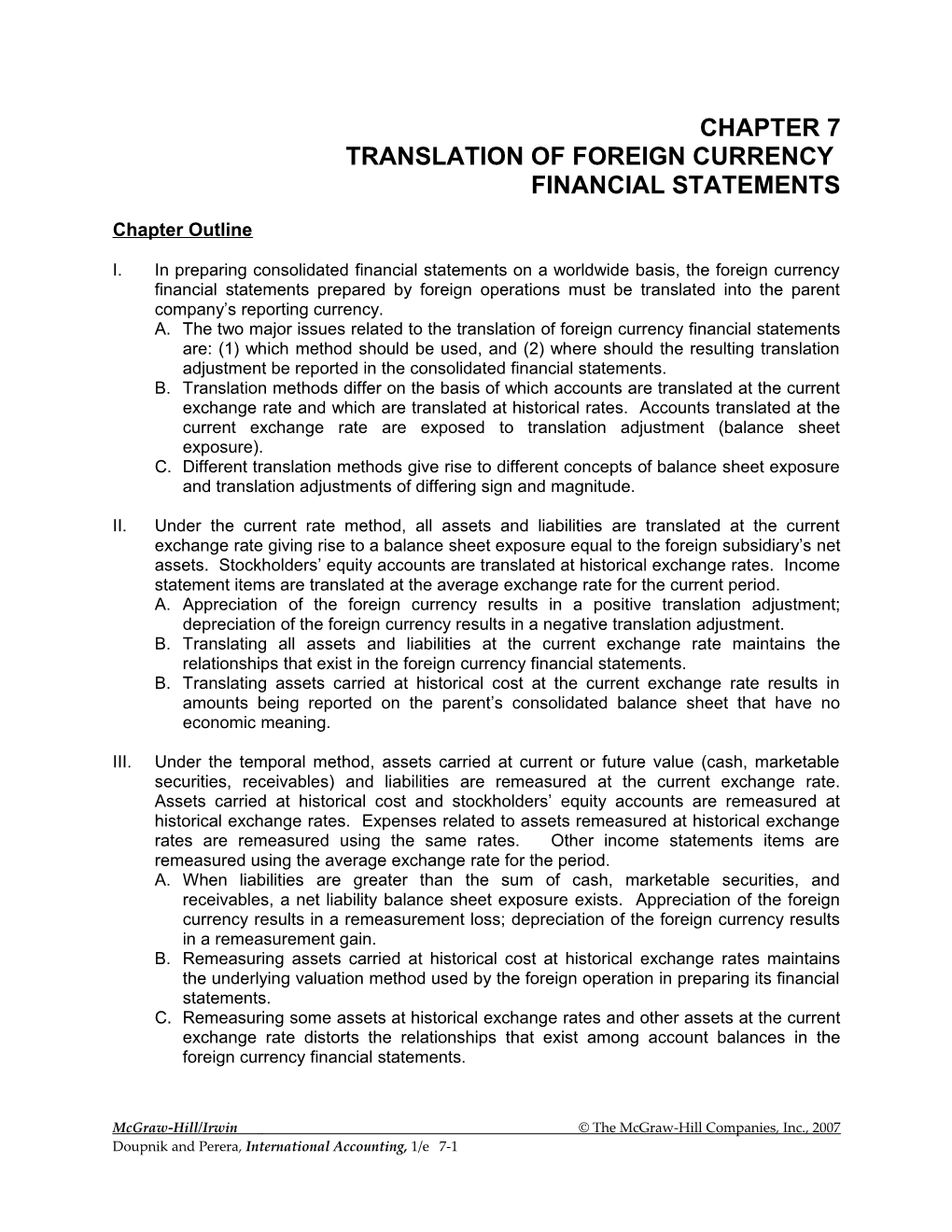 Translation of Foreign Currency