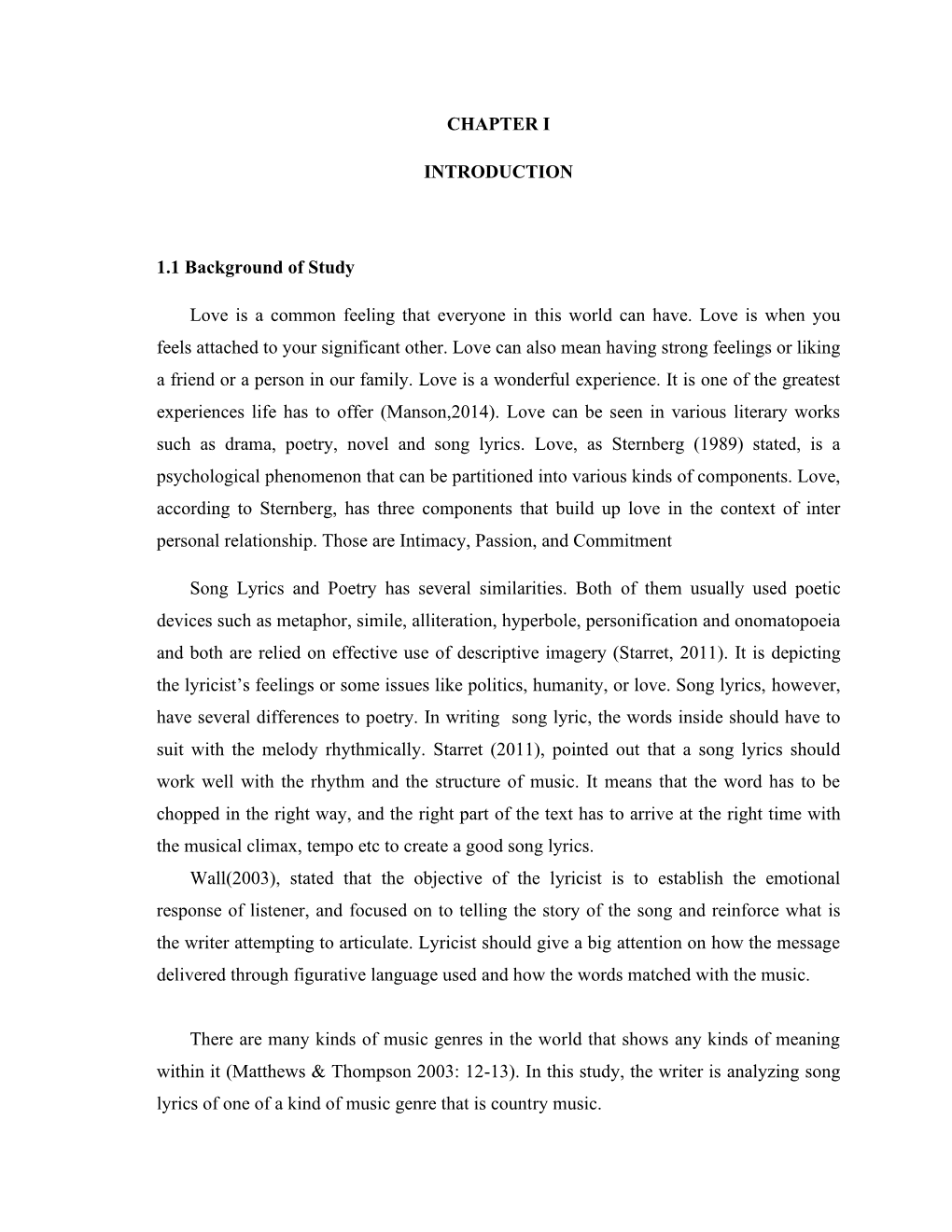 CHAPTER I INTRODUCTION 1.1 Background of Study Love Is A