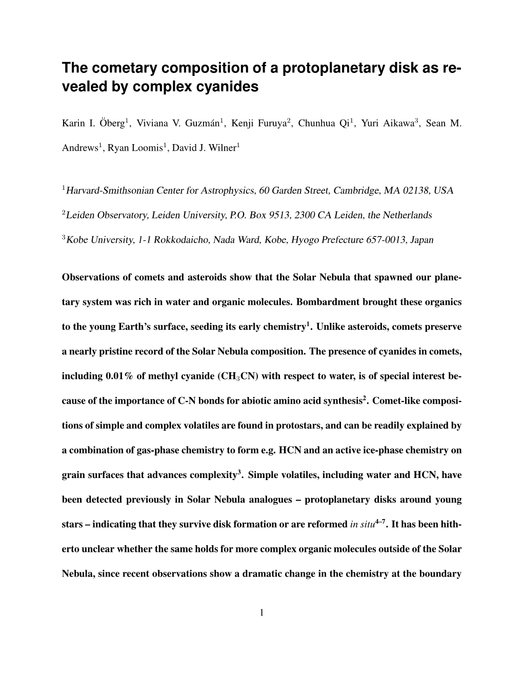 The Cometary Composition of a Protoplanetary Disk As Re- Vealed by Complex Cyanides