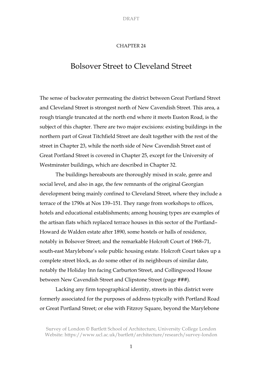 Bolsover Street to Cleveland Street