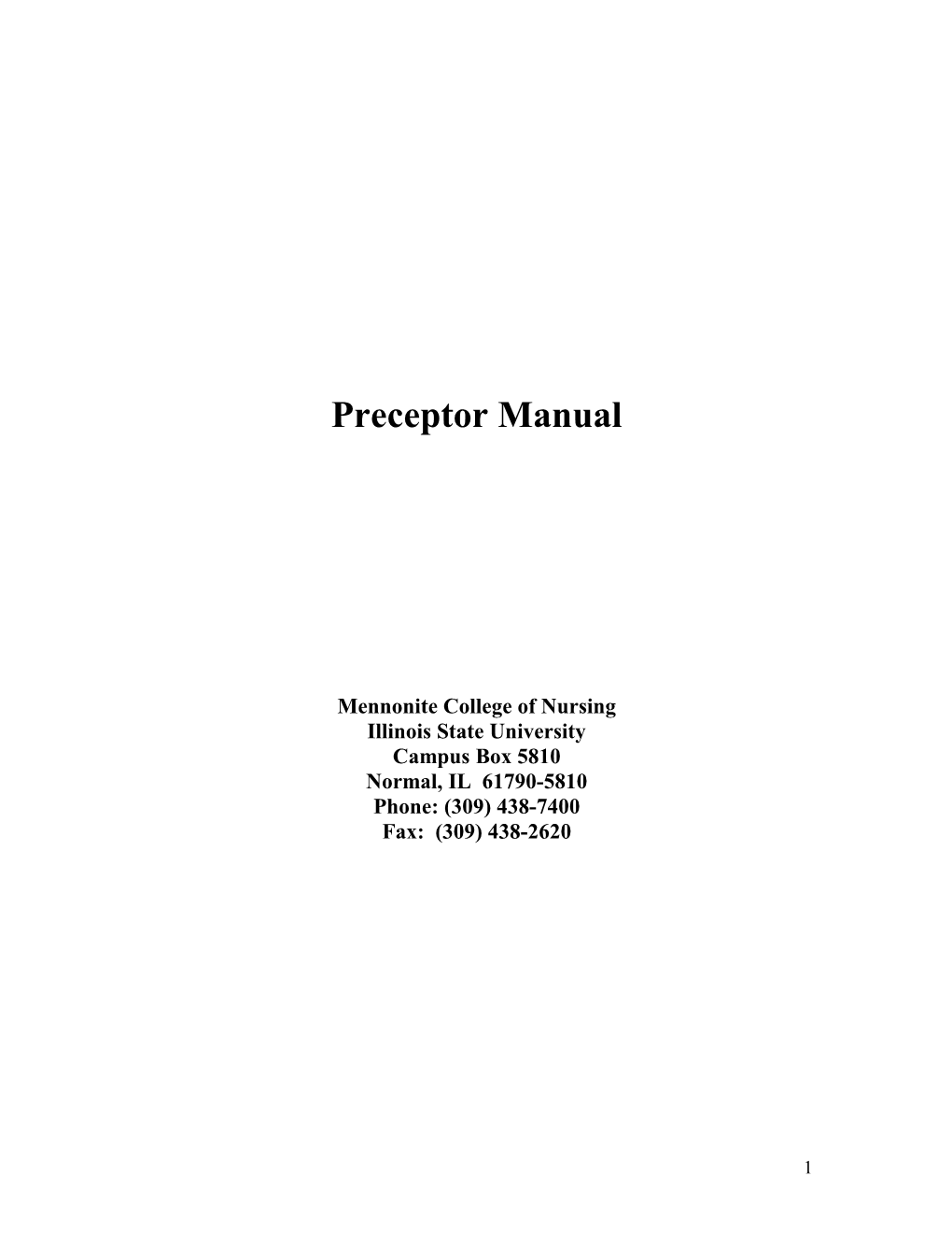 Preceptor Manual