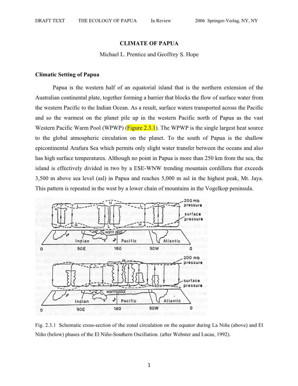 Version 1 Text for Ecology of Papua