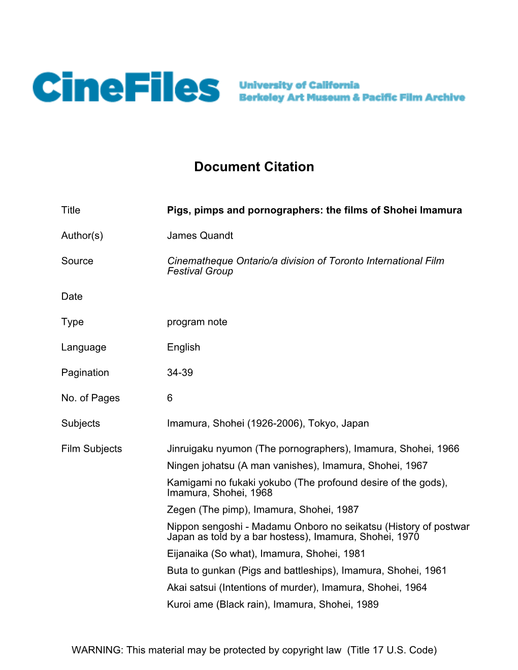 Cinefiles Document #27323