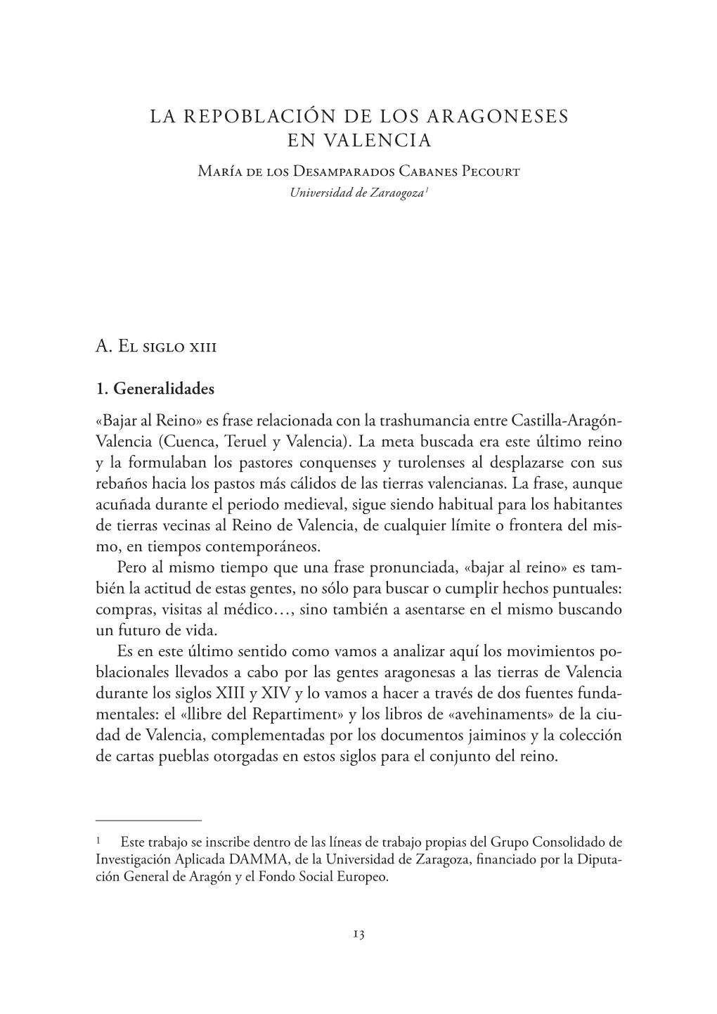 3. La Repoblación De Los Aragoneses En Valencia, Por María De Los