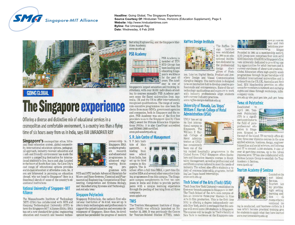 Going Global, the Singapore Experience